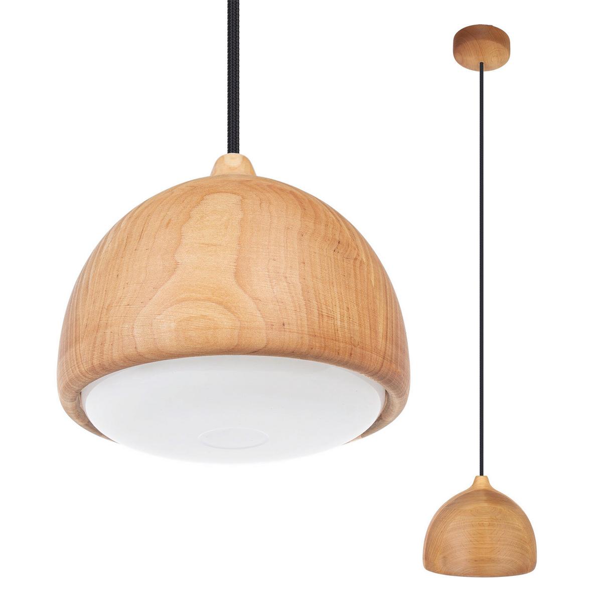 HÄNGELEUCHTE 8550133 Acorn I - Erle/Schwarz - Erlefarben/Schwarz, Natur, Holz (17.5/90-140cm)
