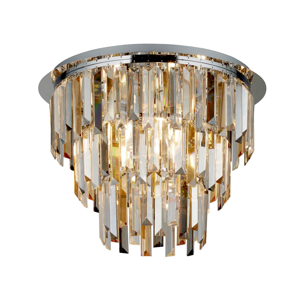 Deckenleuchte 1225-5cc Clarissa - Chromfarben/Champagner, Design, Glas/Metall (45/34cm)