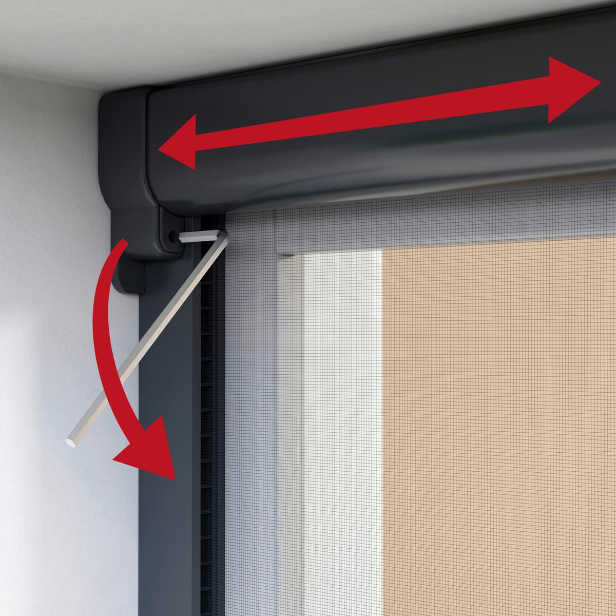 Fliegengitter Fenster 130x160 Cm Anthrazit Ohne Bohren - Anthrazit, Basics (130/160cm)