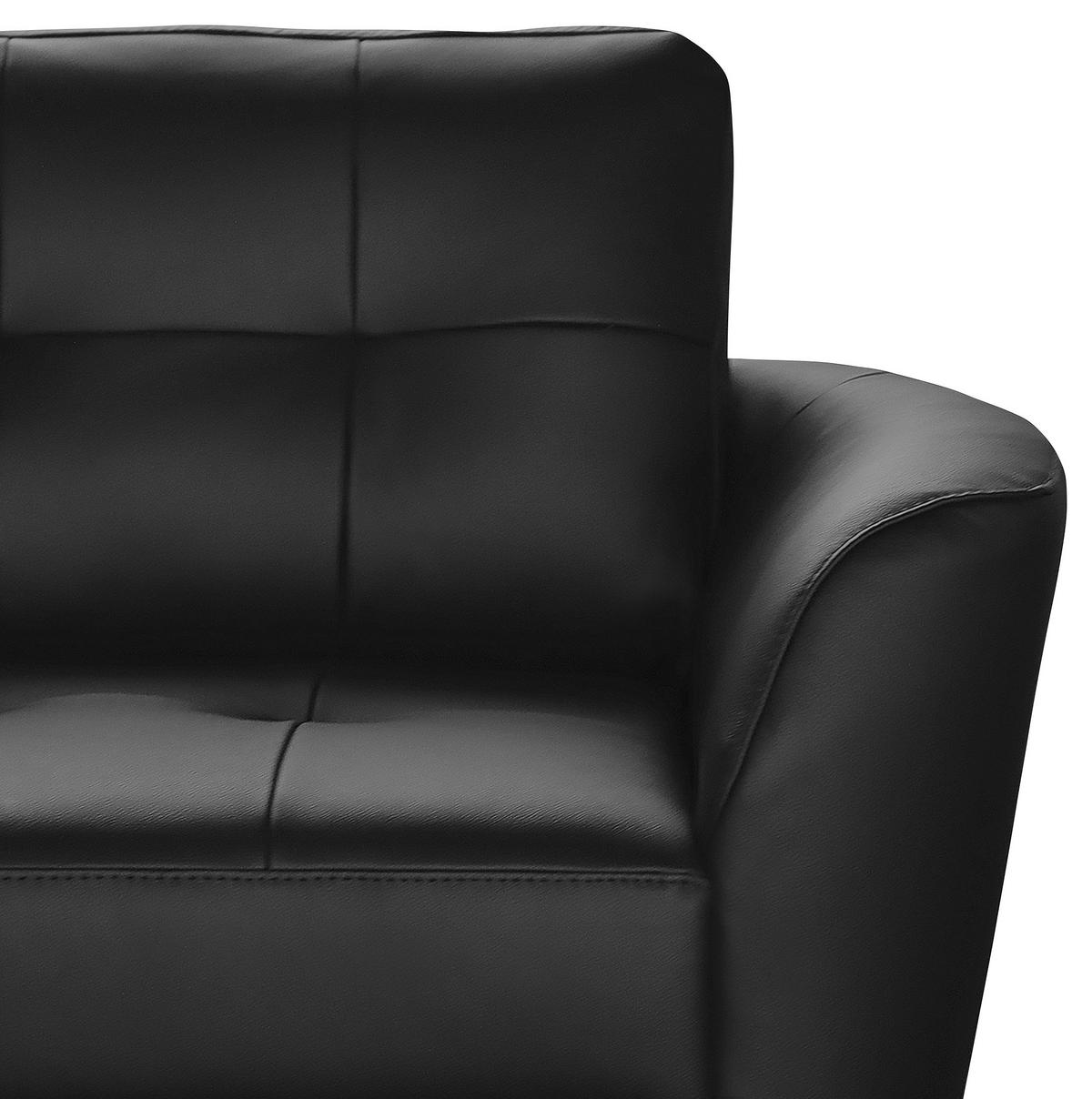 Ecksofa Nordic Schwarz S: 190x236 Cm - Buchefarben/Schwarz, Design, Leder/Textil (190/236cm) - Livetastic