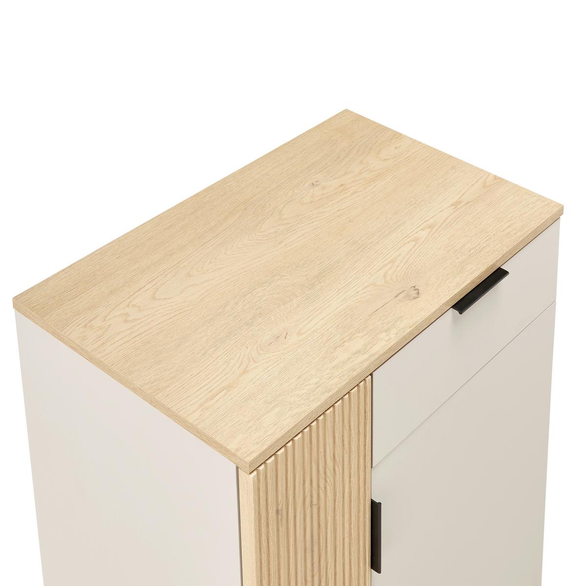 Botník CANNES - barvy dubu/černá, Moderní, kompozitní dřevo/plast (68/110/40cm) - Mömax
