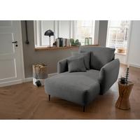 XXL-Sessel Vanilla, Grau B: 112 cm - Schwarz/Grau, Design, Textil (112/95/158cm) - Livetastic