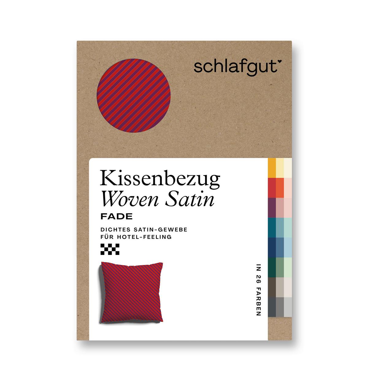 Kissenhülle Woven Satin Fade - Lila/Rot, Basics, Textil (40/40cm) - Schlafgut