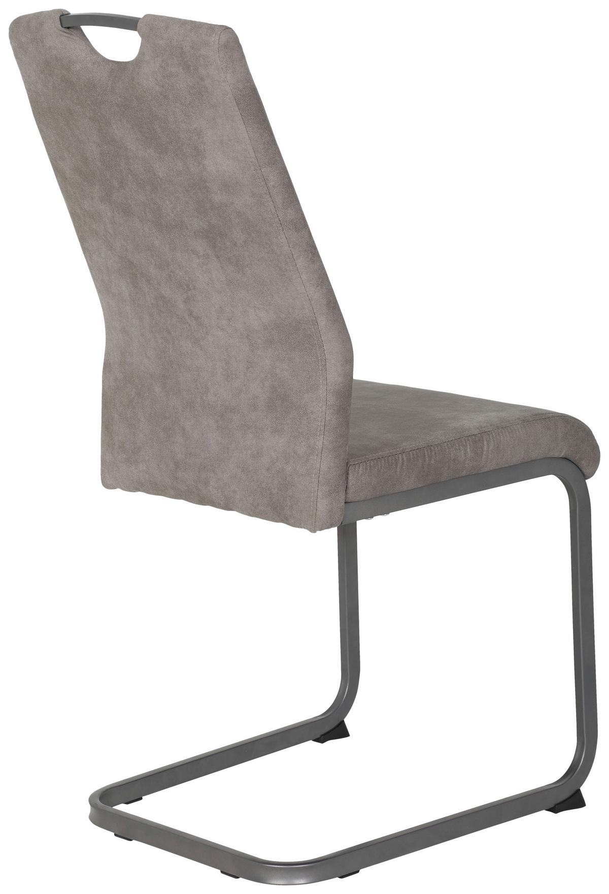 Schwingstuhl Christina II S Bezug Vintage Grau, B: 43 cm - Grau, KONVENTIONELL, Textil/Metall (43/98/58cm)