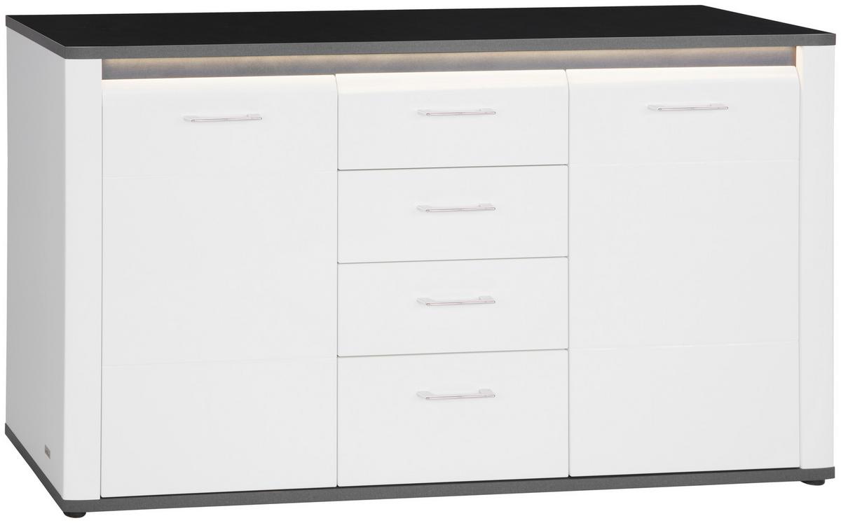 KOMODA ALASSIO ALSK09 - čierna/biela, Modern, kompozitné drevo/plast (156,3/86,2/40,5cm) - Luca Bessoni