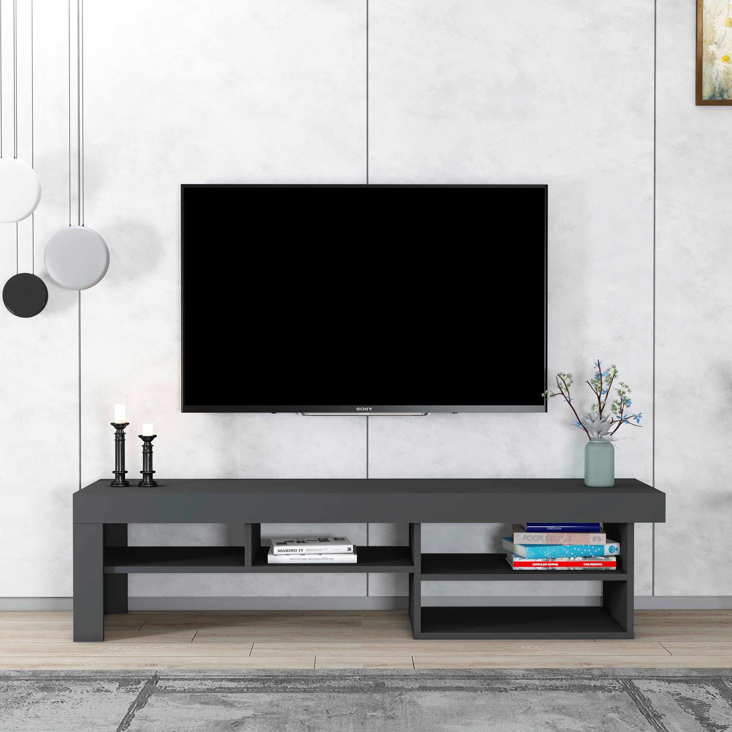 Tv-lowboard Hestia B: 160 Cm Anthrazit - Anthrazit, Design, Holzwerkstoff (160/40/38cm) - MID.YOU