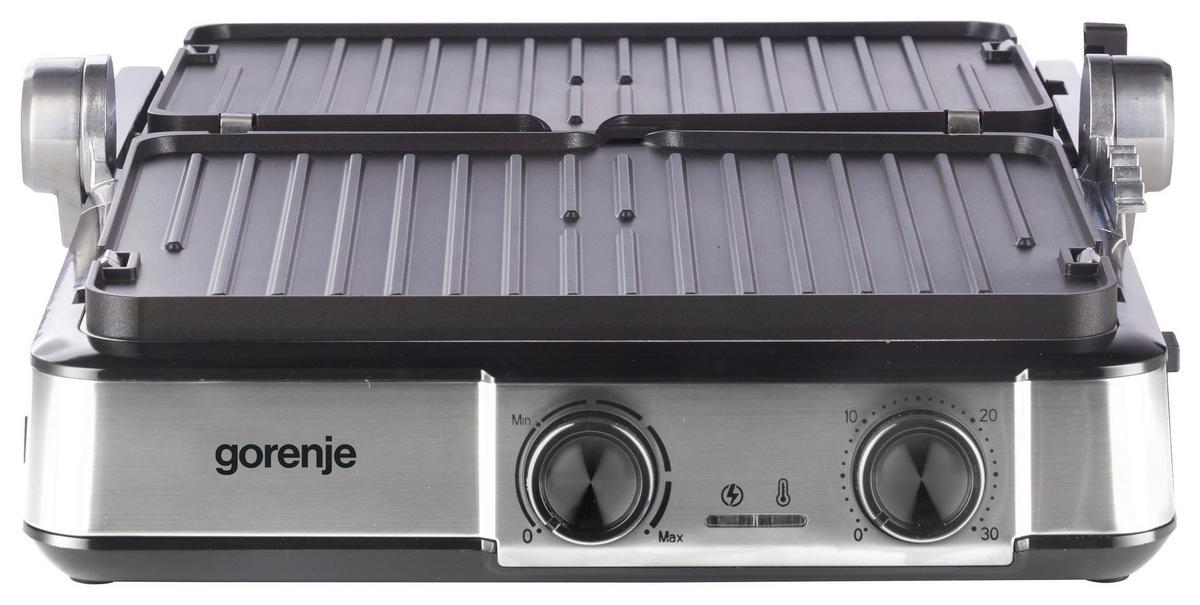 Kontaktgrill 2000w, Bis 230c - Silberfarben/Schwarz, Basics, Kunststoff/Metall (36,4/16,5/33,5cm) - Gorenje