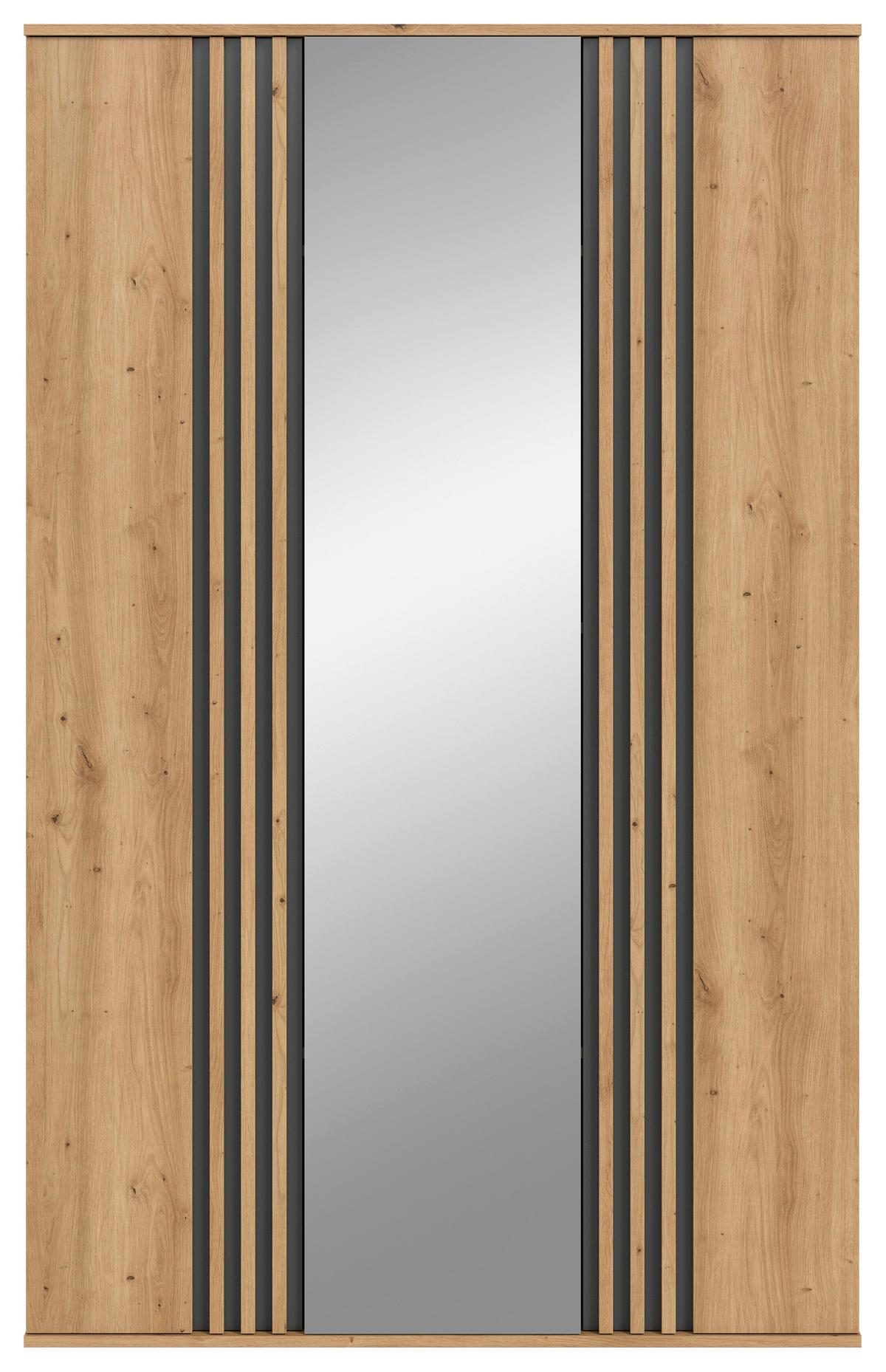 Drehtürenschrank Tofta Eiche Dekor/Anthrazit B: 120cm - Anthrazit/Eiche Artisan, ROMANTIK / LANDHAUS, Holzwerkstoff (120/192/56cm) - Livetastic