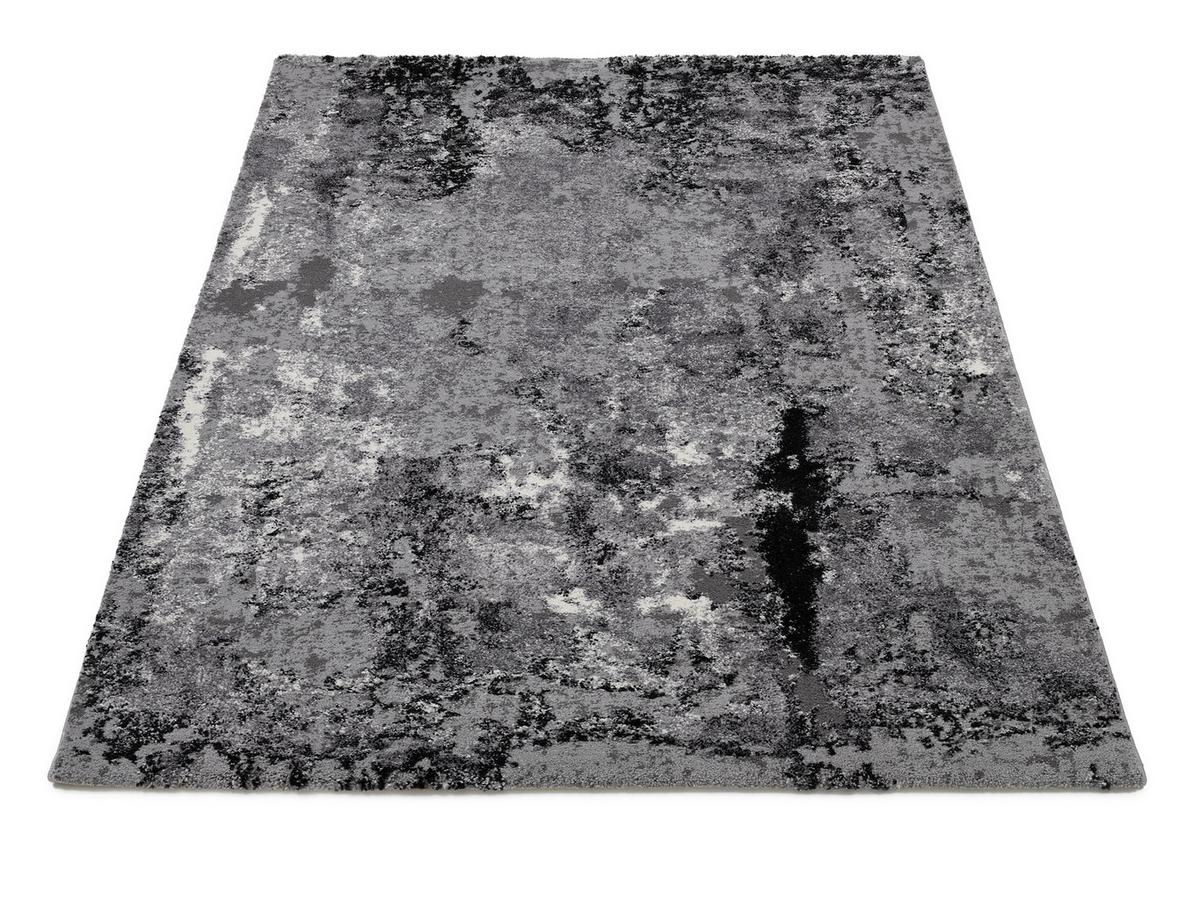 Webteppich Grau Timeline Quantum 65x130 cm - Dunkelgrau/Hellgrau, Design, Textil (65/130cm) - Novel