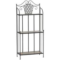 Gartenregal Metall/Keramik Bunt/Schwarz B/H: ca. 62/142cm - Multicolor/Schwarz, MODERN, Keramik/Metall (62/142/29cm) - Siena Garden