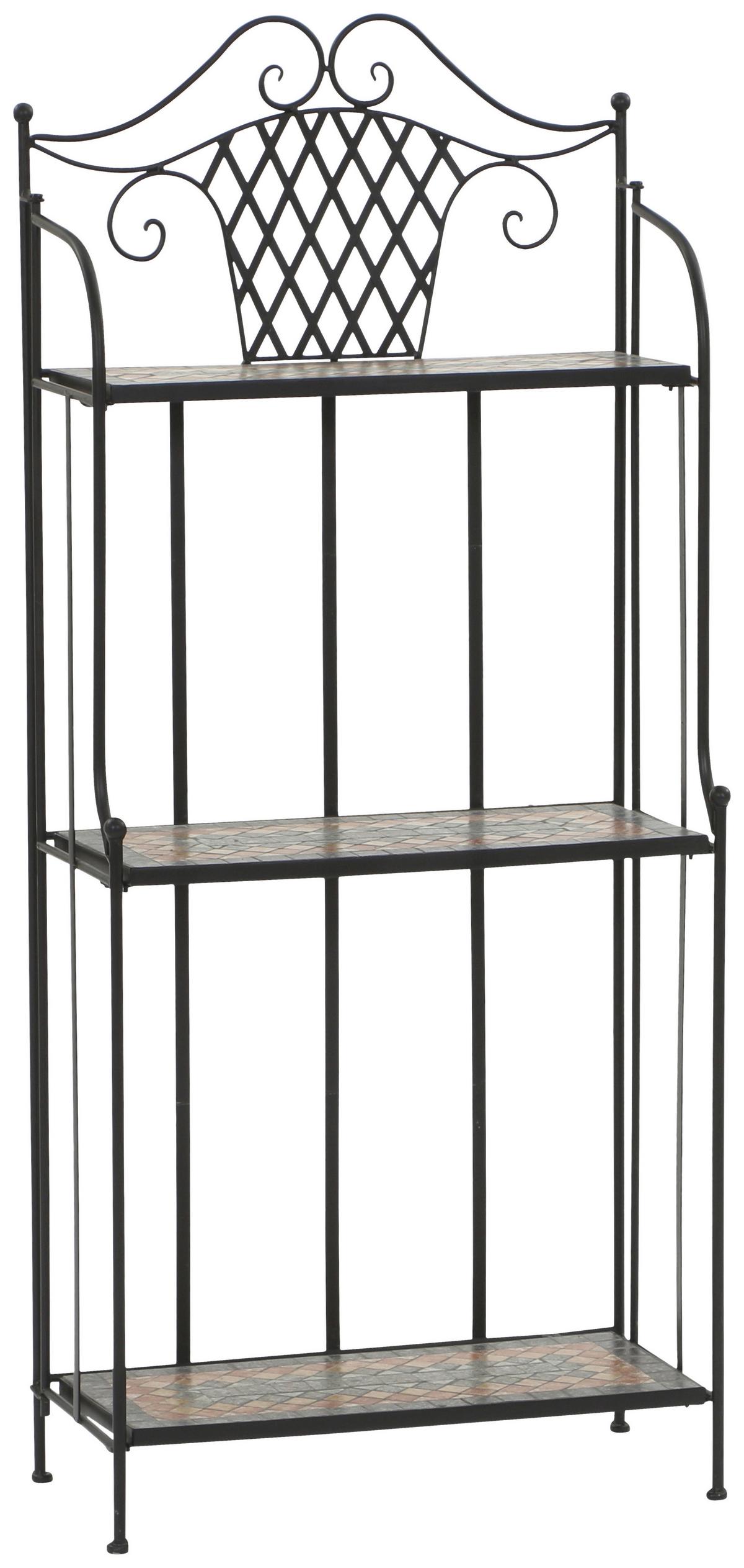 Gartenregal Metall/Keramik Bunt/Schwarz B/H: ca. 62/142cm - Multicolor/Schwarz, MODERN, Keramik/Metall (62/142/29cm) - Siena Garden