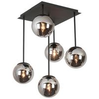 STROPNÉ SVIETIDLO LIP - čierna/chrómová, Modern, kov/sklo (41/41/60cm) - Mömax
