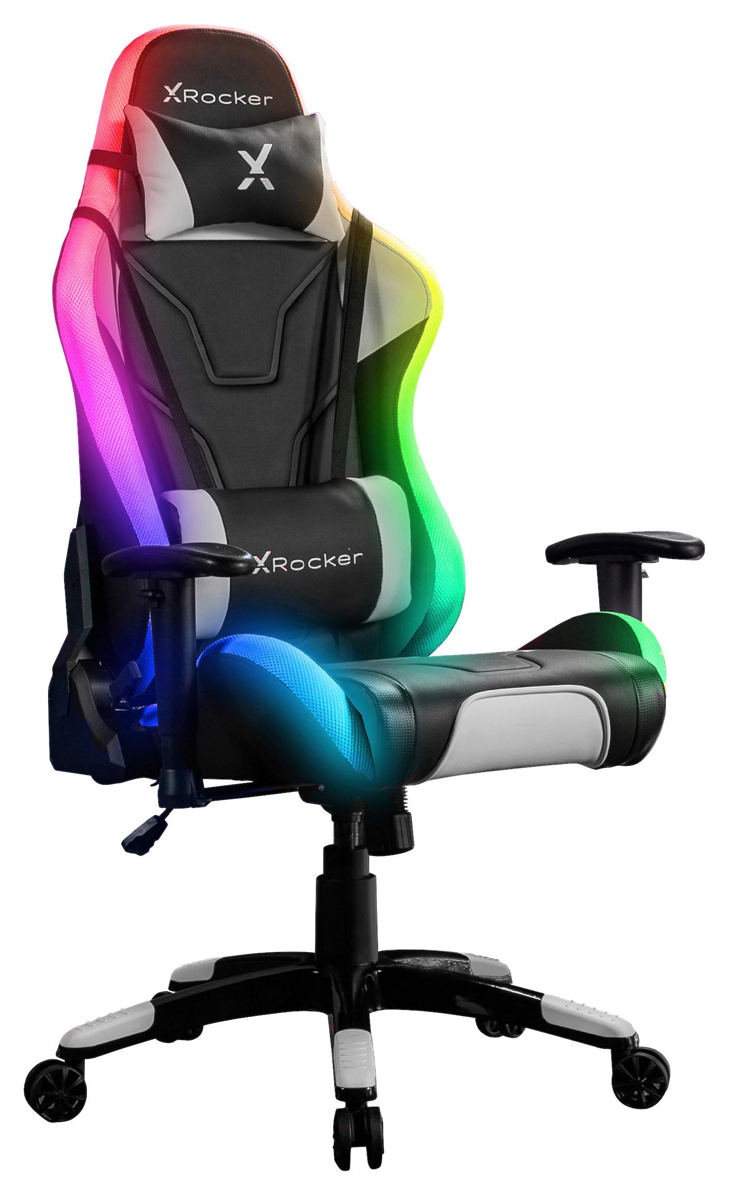 Gaming Stuhl Agility Esports mit Led Lederlook Schwarz - Schwarz/Grau, MODERN, Kunststoff/Textil (66/128/59,9cm) - X Rocker