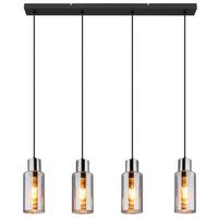 Hängeleuchte 15708-4h - Schwarz, Basics, Glas/Metall (82/10/120cm) - Globo