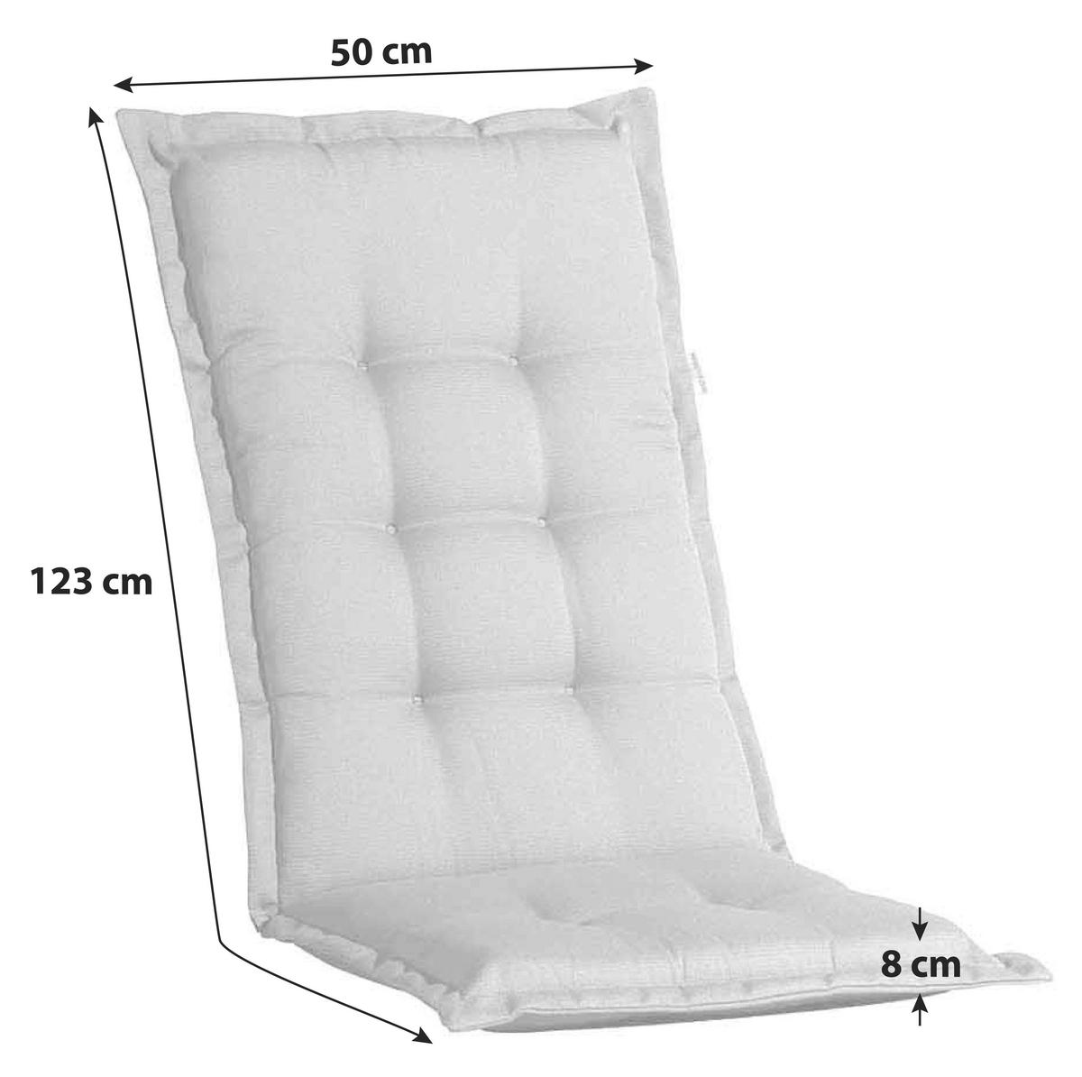 Auflage für Sessel Pana 4-Tlg. BxHxT 50x8x123 cm Grau - Grau, KONVENTIONELL, Textil (50/8/123cm) - Ambia Garden