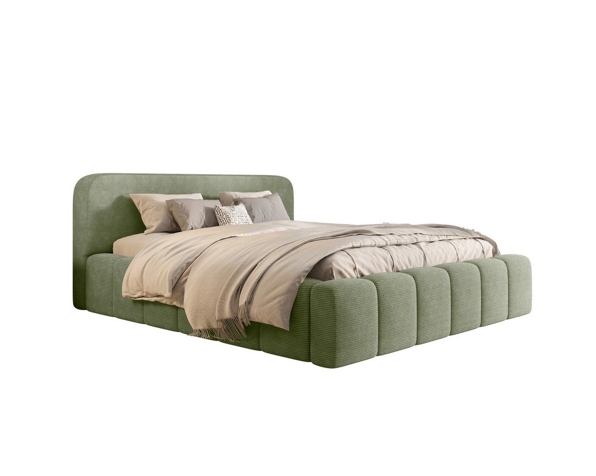 Polsterbett Deli 120 Mint LF: 120x200cm - Schwarz/Mintgrün, MODERN, Textil/Metall (120/200cm) - MID.YOU