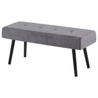 Lavice DENISE - šedá/černá, Moderní, kov/textil (100/44/35cm) - Mömax