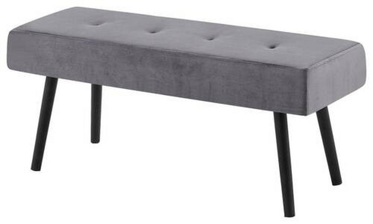 Lavice DENISE - šedá/černá, Moderní, kov/textil (100/44/35cm) - Mömax