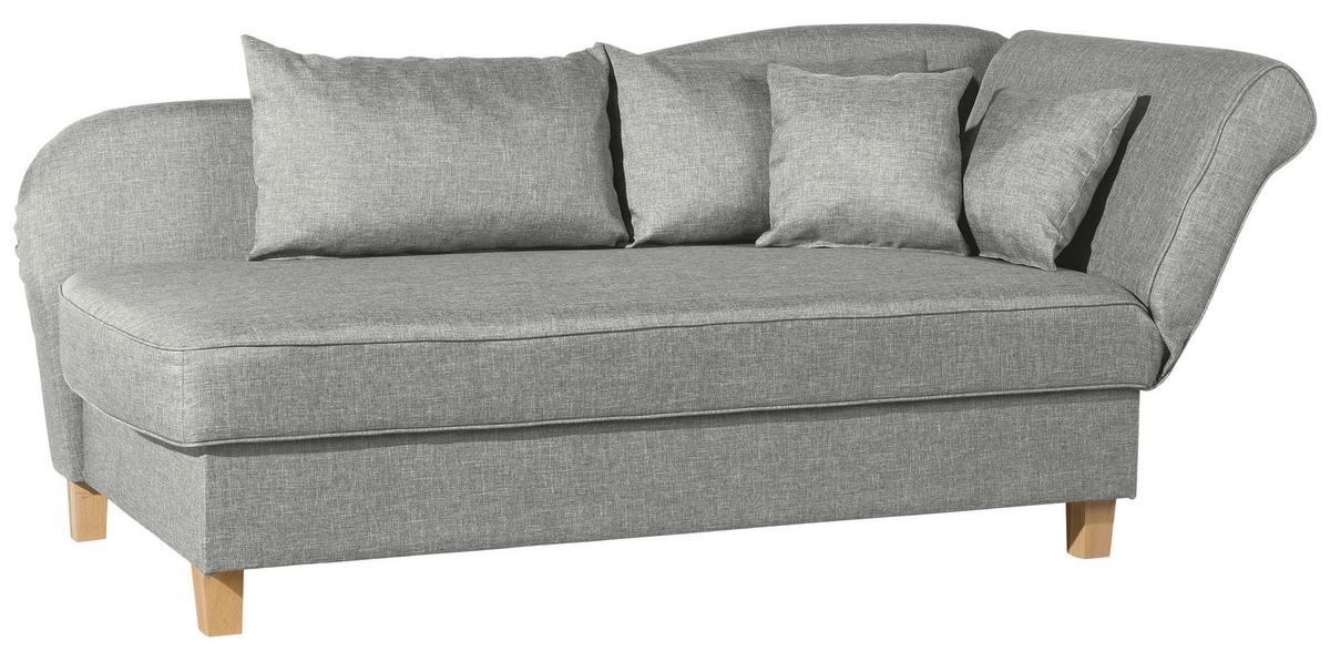 Recamiere Selma Hellgrau Recht S mit Bettksten+schlaffunktion - Buchefarben/Hellgrau, Design, Textil (190/88/82cm) - Max Winzer