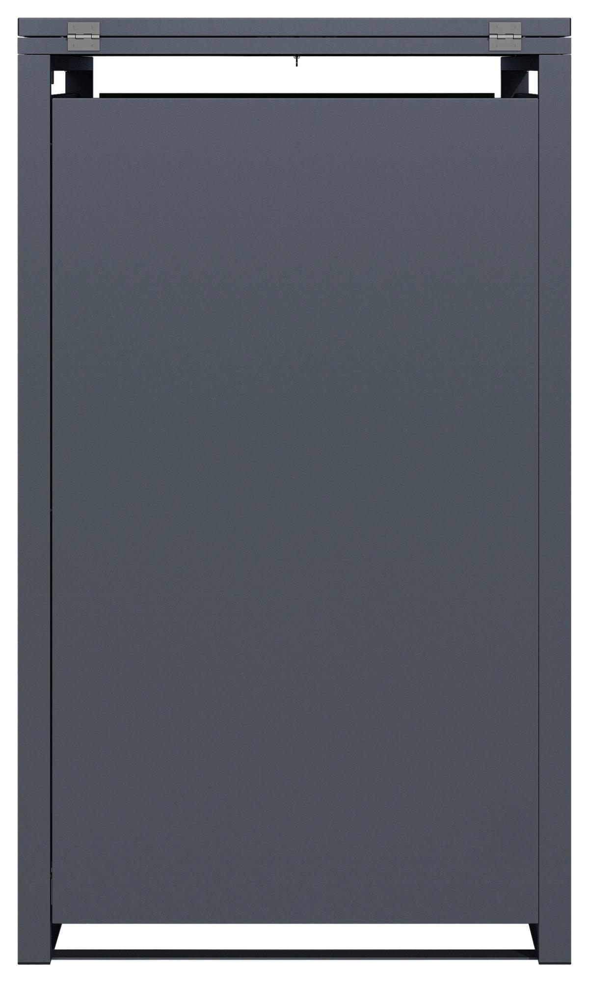 Mülltonnenbox A093.001.00 - Anthrazit/Braun, KONVENTIONELL, Metall (68/116/68cm) - Ambia Garden