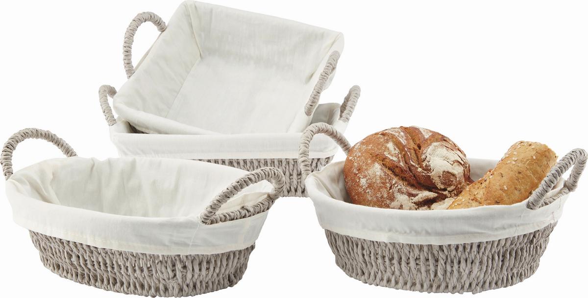 KOŠÍK NA CHLIEB LIVI - sivá/biela, textil/papier - Mömax