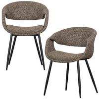 Armlehnstuhl-Set Yossi Braun/Schwarz B: 57cm - Schwarz/Braun, MODERN, Textil/Metall (57/78/57cm) - Livetastic