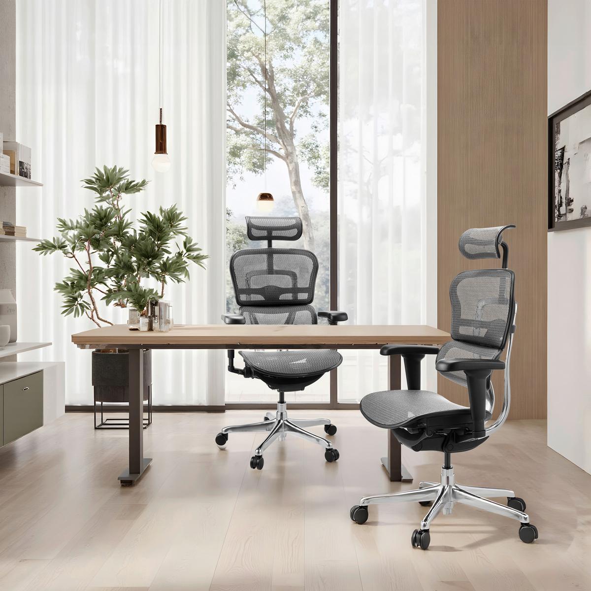 Drehstuhl Ergohuman Ultra Gen Schwarz/Grau B: 65cm - Silberfarben/Schwarz, MODERN, Kunststoff/Textil (65/132/60cm) - MID.YOU