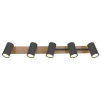 Strahler 5-Flammig verstellbar L: 70 cm - Graphitfarben, Design, Metall (70/35/17cm) - Globo