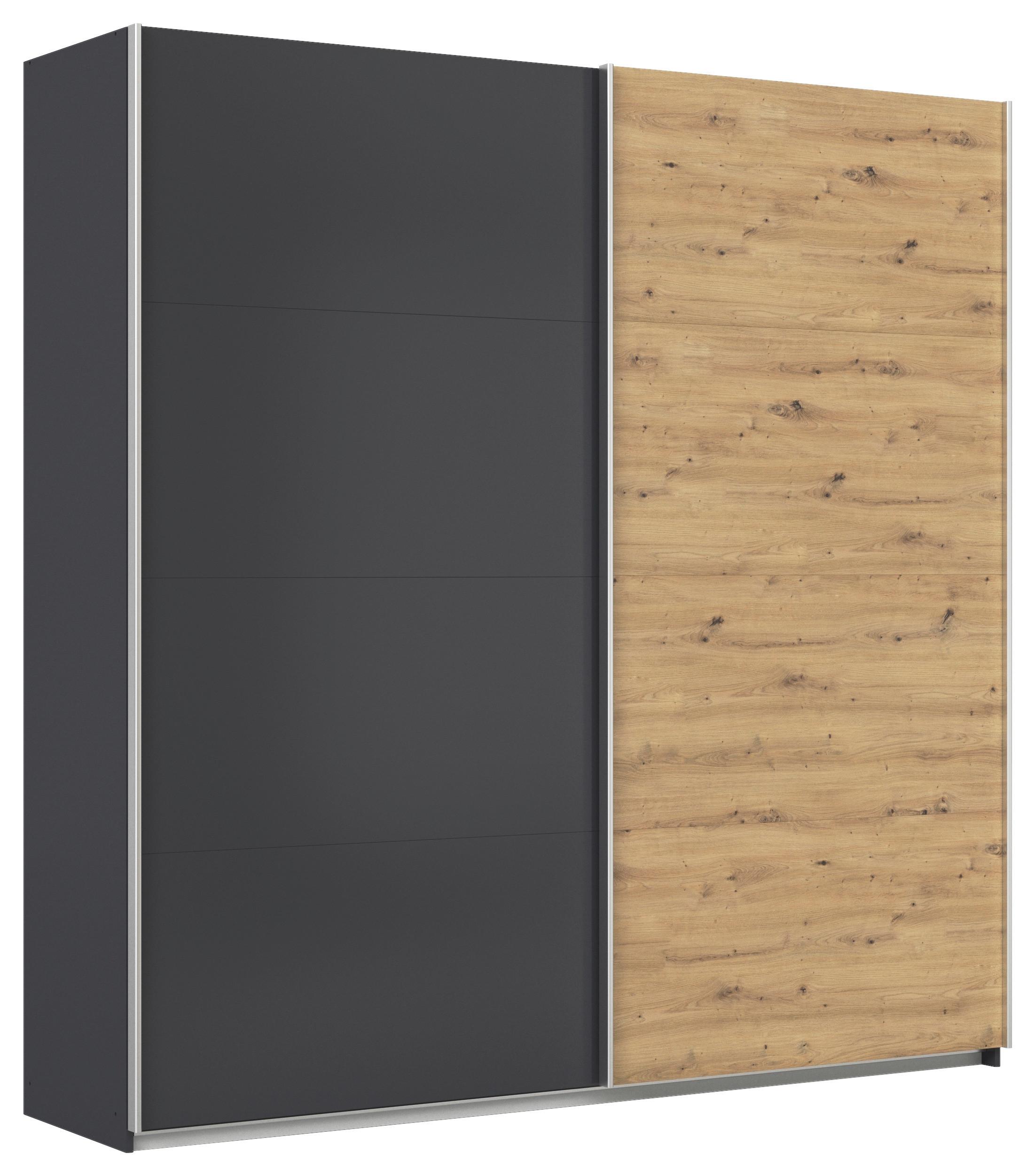 Schwebetürenschrank B: 225cm Feldkirch Grau/Eiche Dekor - Anthrazit/Eiche Artisan, MODERN, Holzwerkstoff (225/229/62cm)