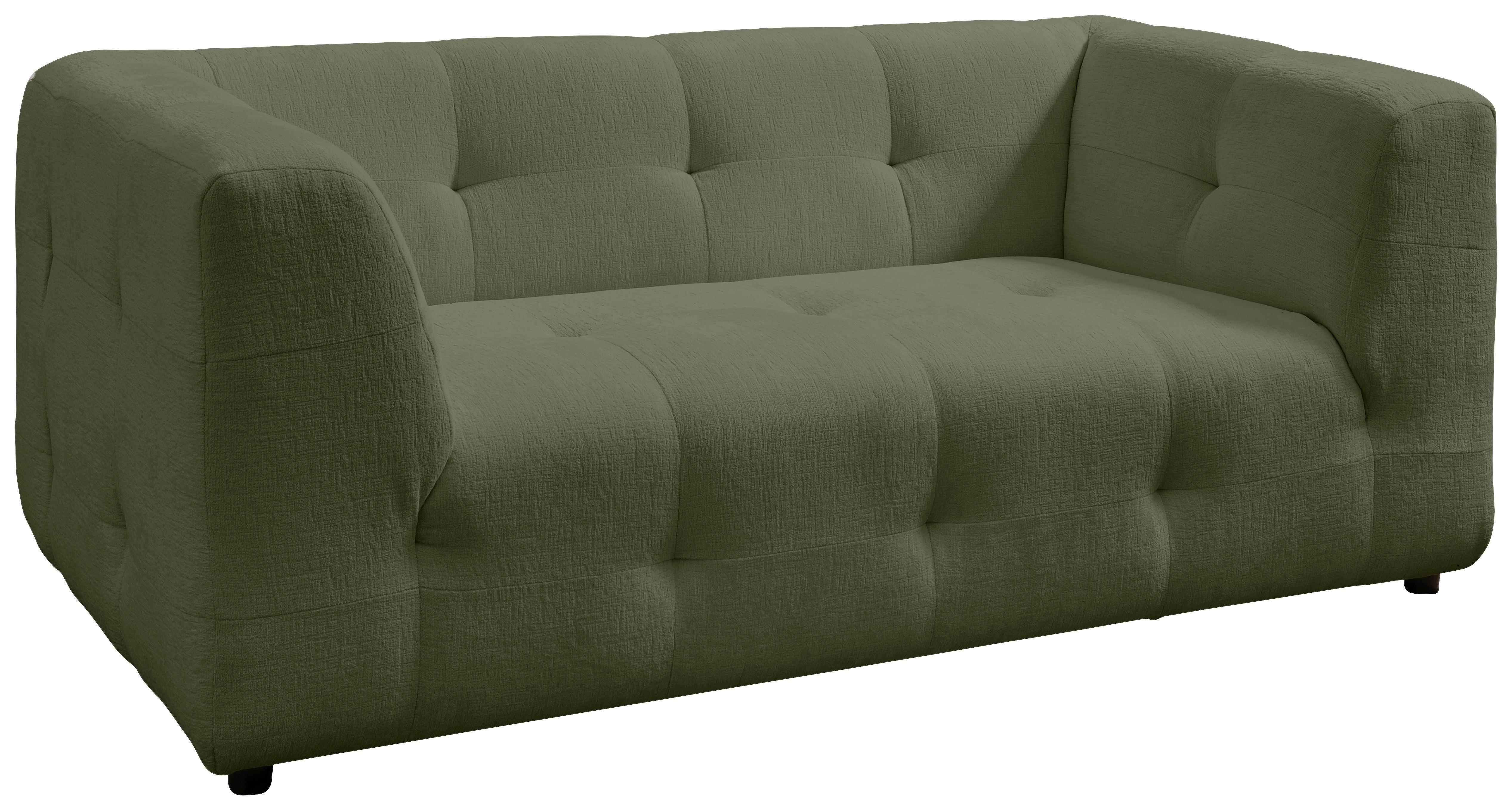 2-Sitzer-Sofa Velice, Grün B: 184 cm - Schwarz/Grün, Design, Textil (184/72/95cm) - Livetastic