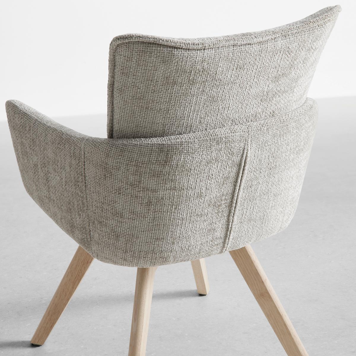 ŽIDLE S PODRUČKAMI TERESA - světle šedá/přírodní barvy, Moderní, kov/dřevo (60/92,5/61cm) - Bessagi Home