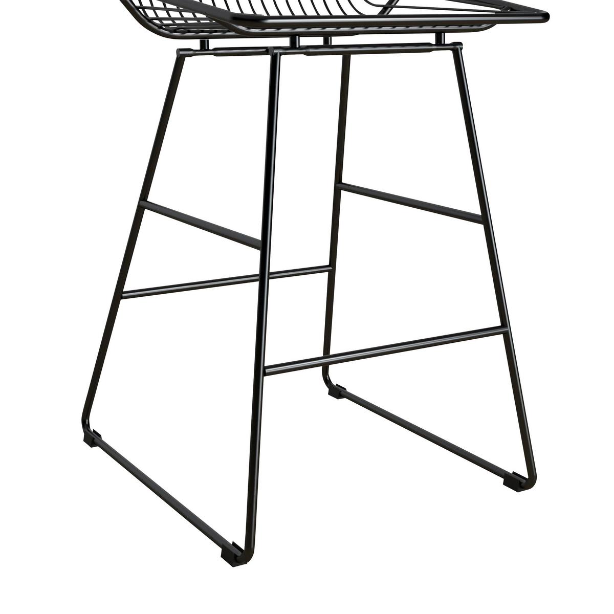 Barhocker Schwarz, B: 55 cm - Schwarz, Design, Kunststoff/Metall (55/93/47cm) - MID.YOU