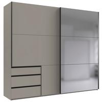 Schwebetürenschrank Level 36 A Grau Dekor/Spiegel, B: 250cm - Sahara, MODERN, Glas/Holzwerkstoff (250/216/65cm) - MID.YOU