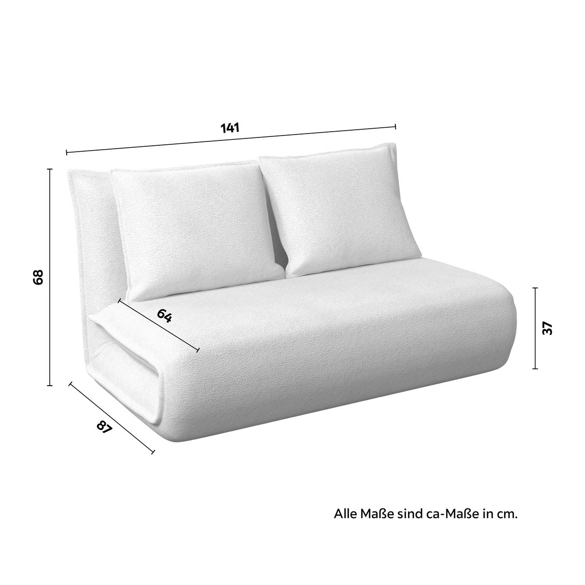 Rozkladacia pohovka MACY, biela, max. 240 kg - biela, Modern, kov/textil (141/68/87cm) - Bessagi Home