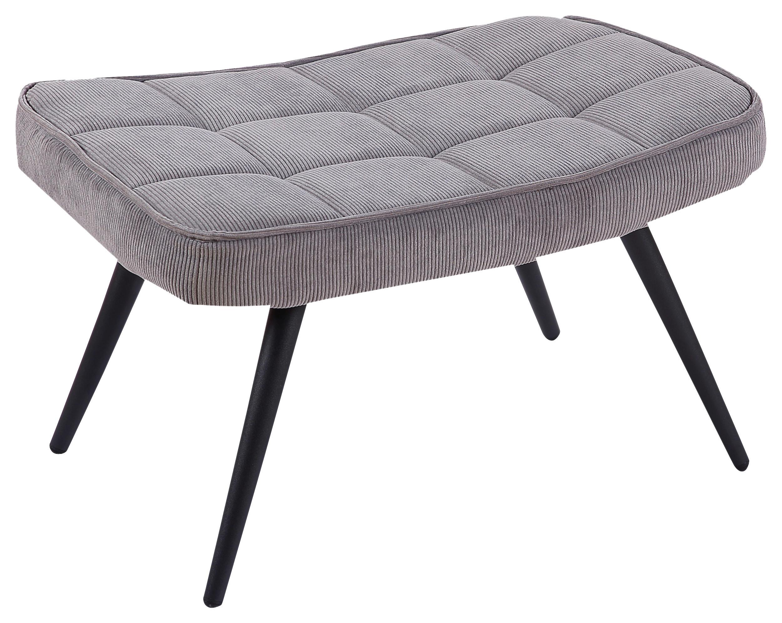 Hocker Uta Textil Grau Sitz Gepolstert H: 39 Cm - Schwarz/Grau, MODERN, Holzwerkstoff/Textil (41/39/59cm) - MID.YOU