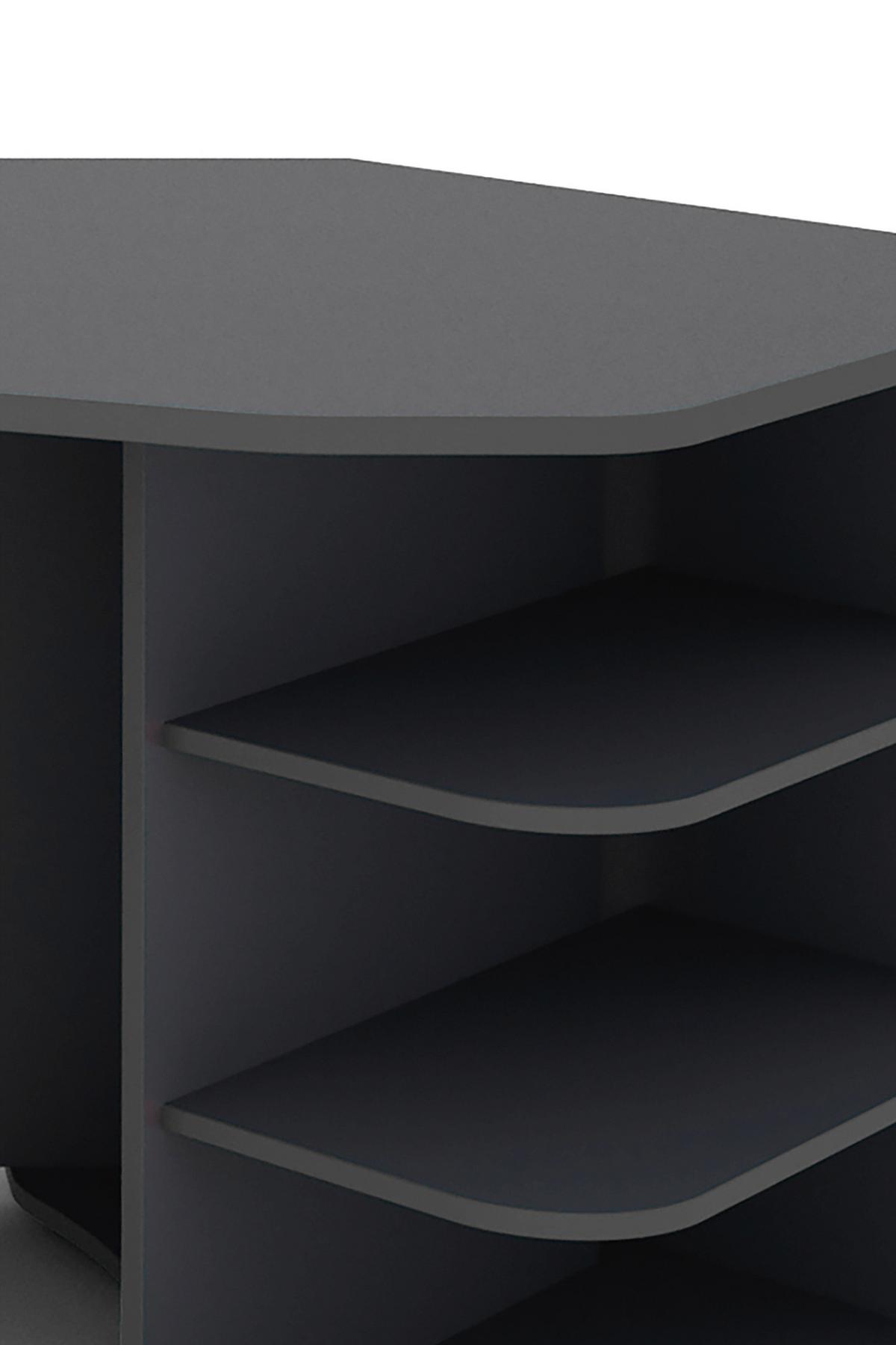 Eckschreibtisch Thanatos - Anthrazit, MODERN, Holzwerkstoff (198,2/85/76cm) - MID.YOU