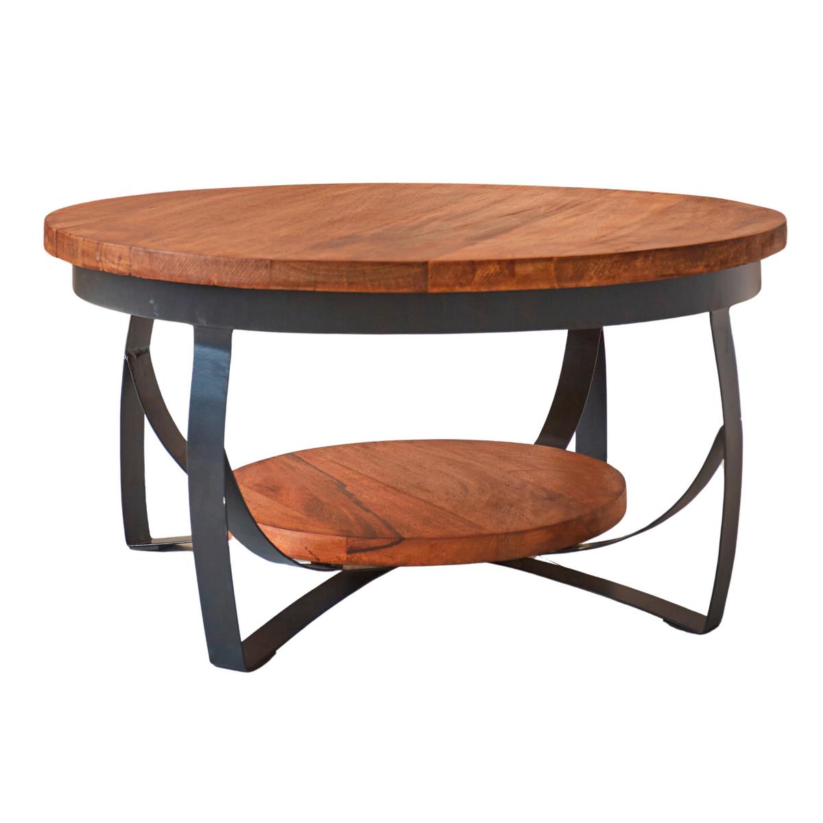 Couchtisch Ocala Braun/schwarz, 70 Cm - Schwarz/Braun, MODERN, Holz/Metall (70/70/35cm) - MID.YOU