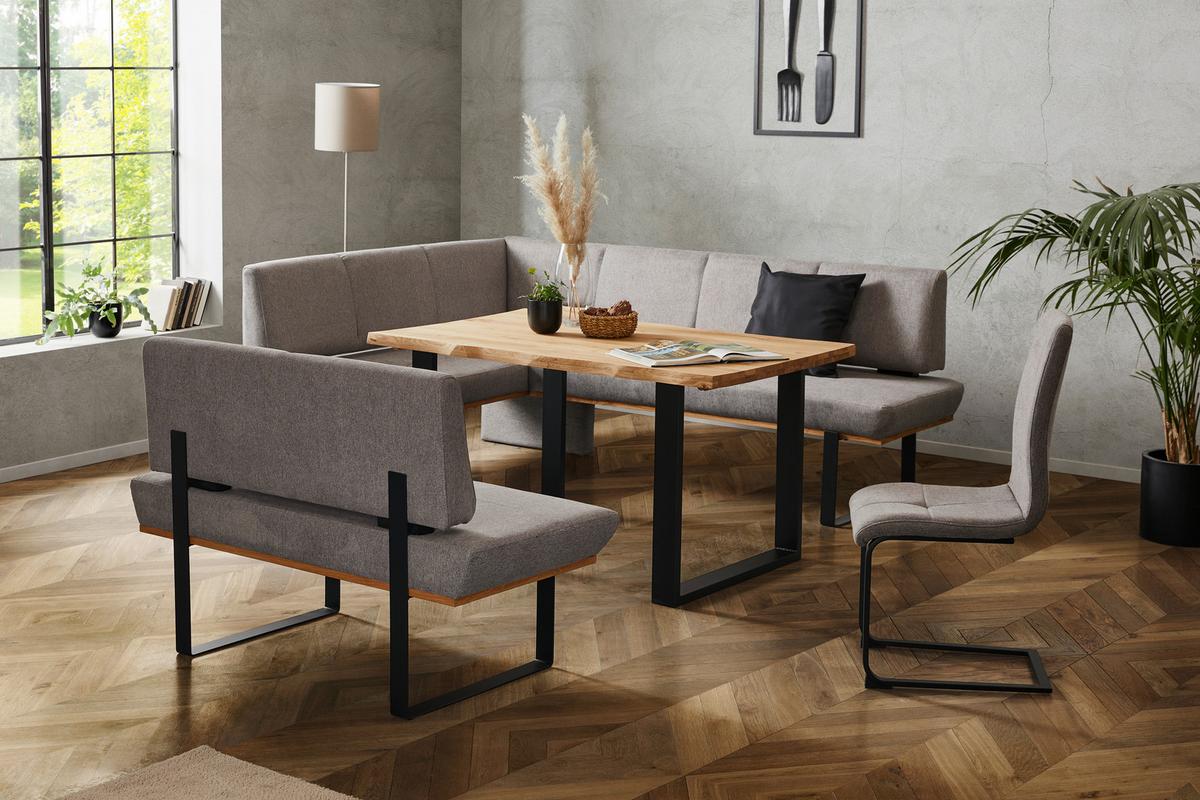 Eckbank Dunkelgrau/Schwarz Tristan 175x225 cm - Schwarz/Grau, MODERN, Holz/Textil (175/225cm) - James Wood