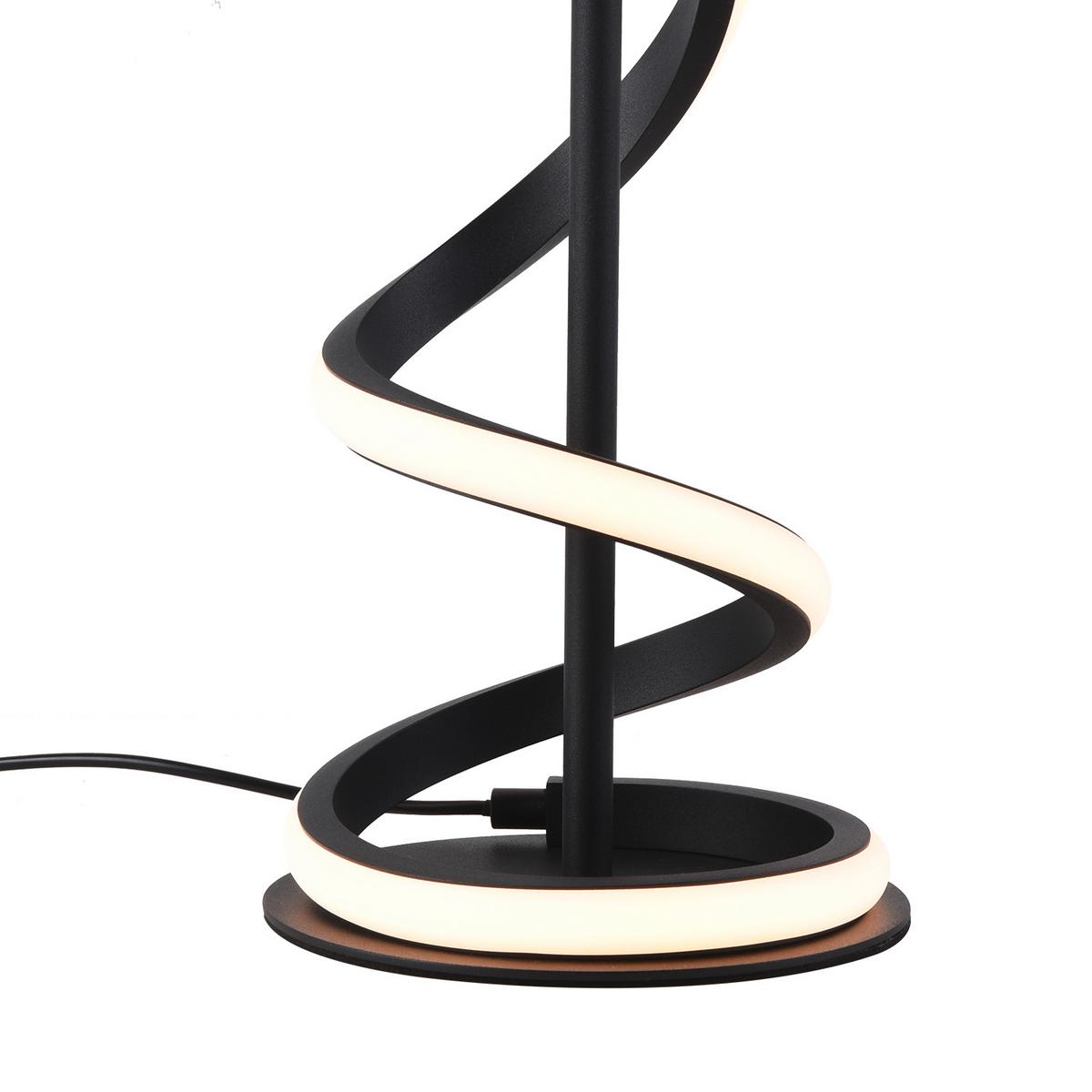 LED-Tischleuchte Twist Schwarz L: 15 cm - Schwarz, Design, Kunststoff/Metall (15/15/40cm)