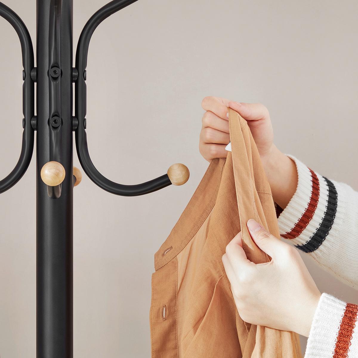 Garderobenständer Mit 12 Kleiderhaken, H: 182 cm - Schwarz, Trend, Metall (44/182/44cm) - Boxxx