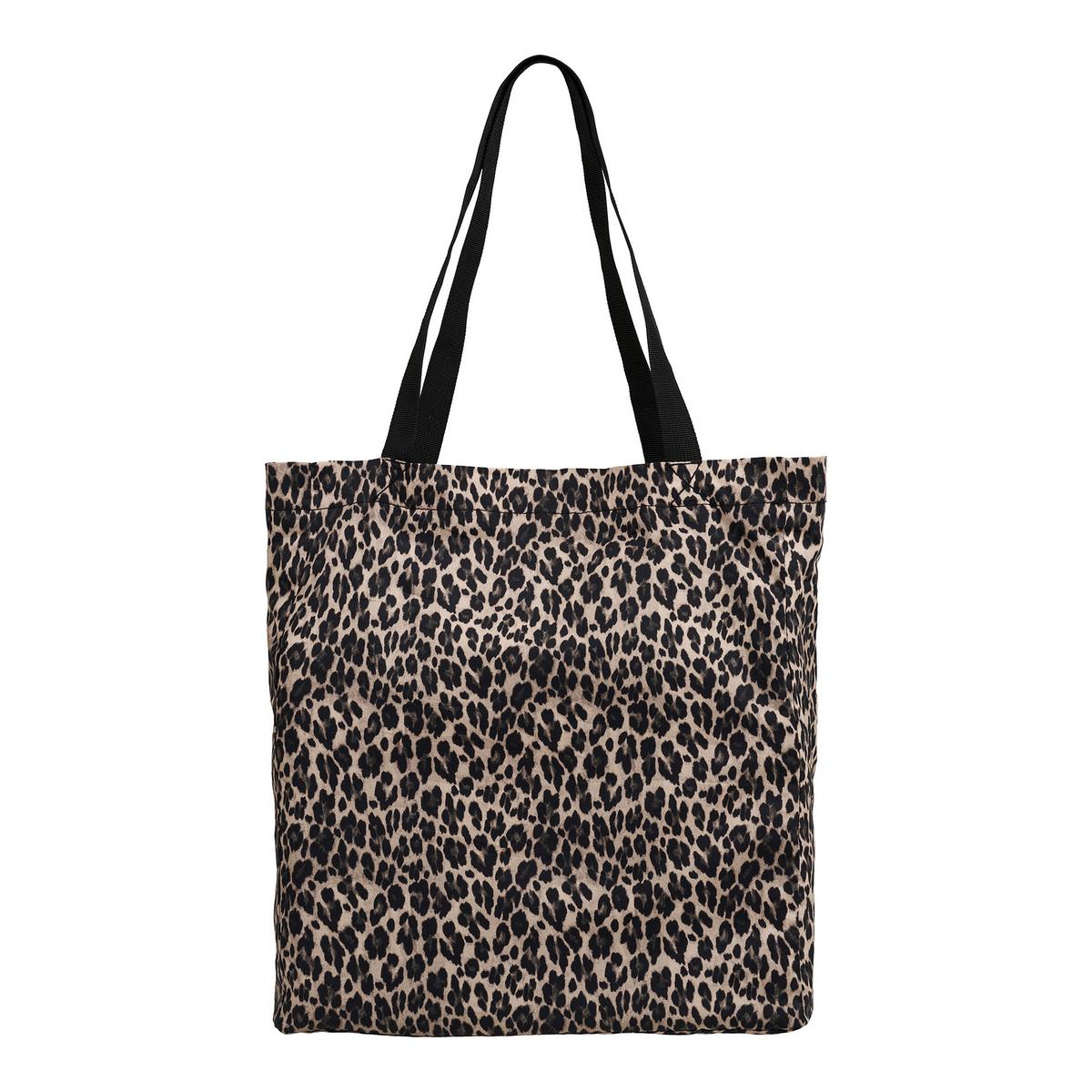 Einkaufstasche Ava Schwarz/Hellbraun - Hellbraun/Schwarz, Basics, Textil (35/39/9,5cm)