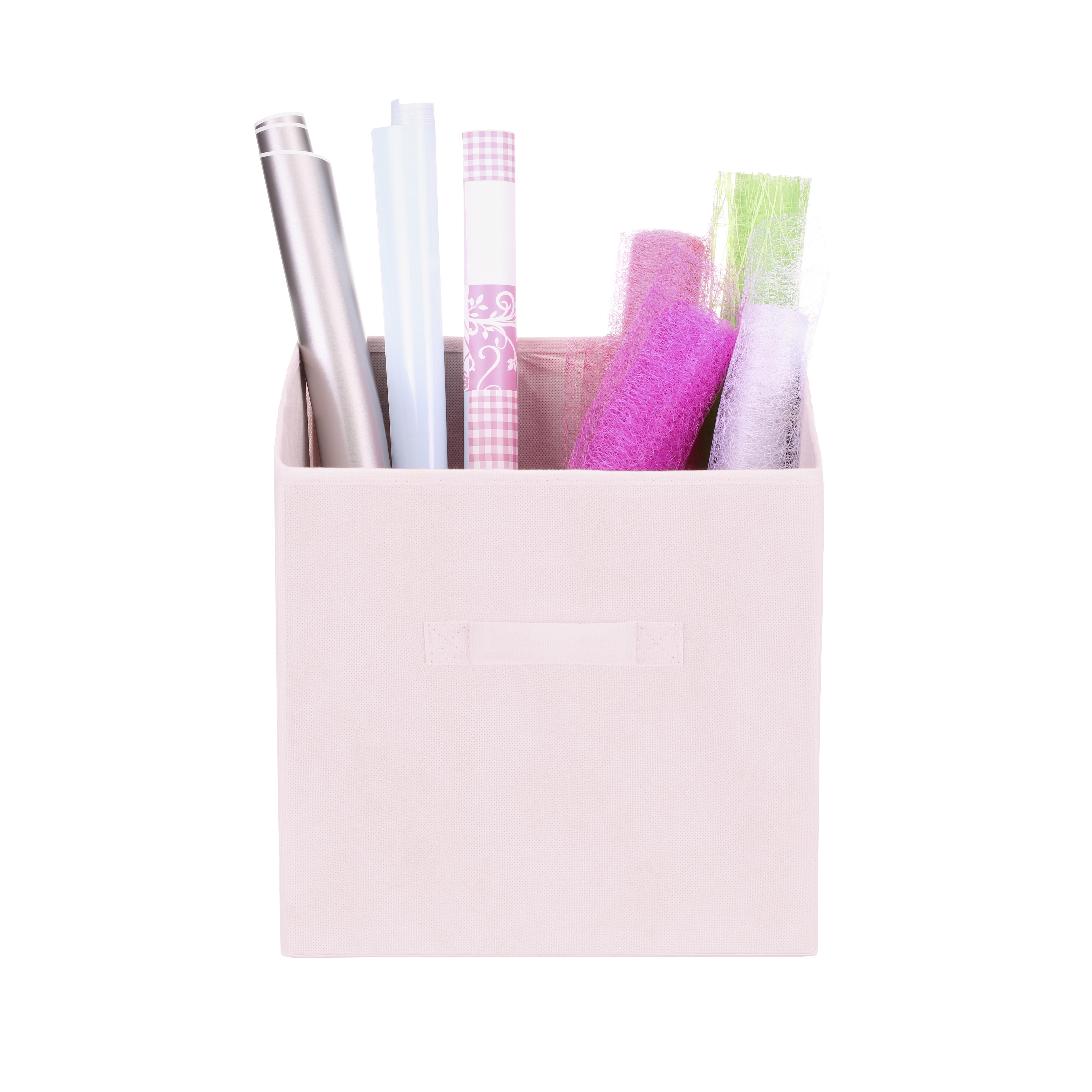 Faltbox Juana 31x31 Cm Rosa Textil Mit Henkel - Rosa, KONVENTIONELL, Karton/Textil (31/31/31cm) - Luca Bessoni