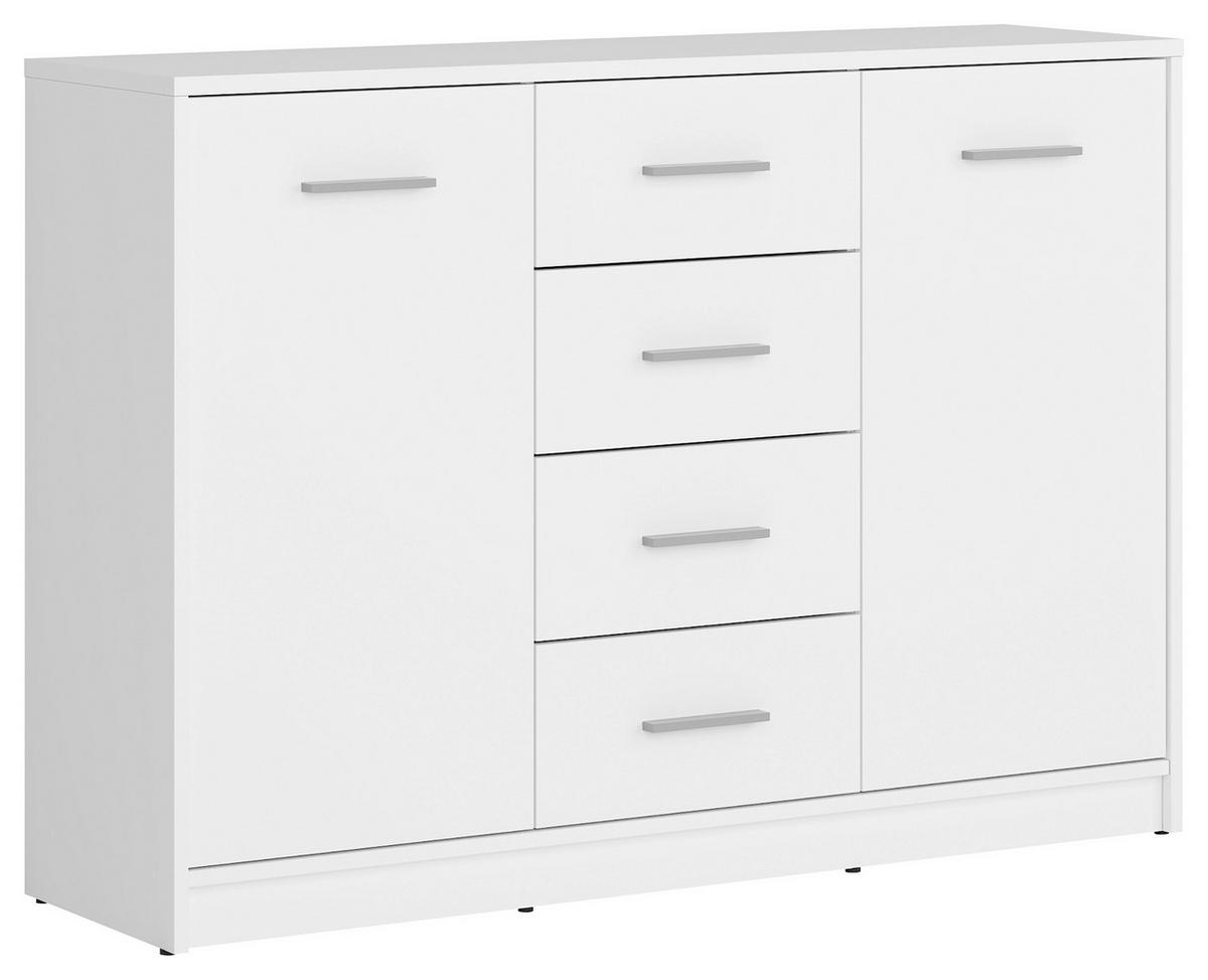 Kommode Nepo Plus Chest Of Drawers - Schwarz/Weiß, Design, Holzwerkstoff (118,5/84/34cm)