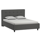 Polsterbett im Lederlook 180x200cm Stann, Grau - Schwarz/Grau, MODERN, Holz (186/97/213cm)
