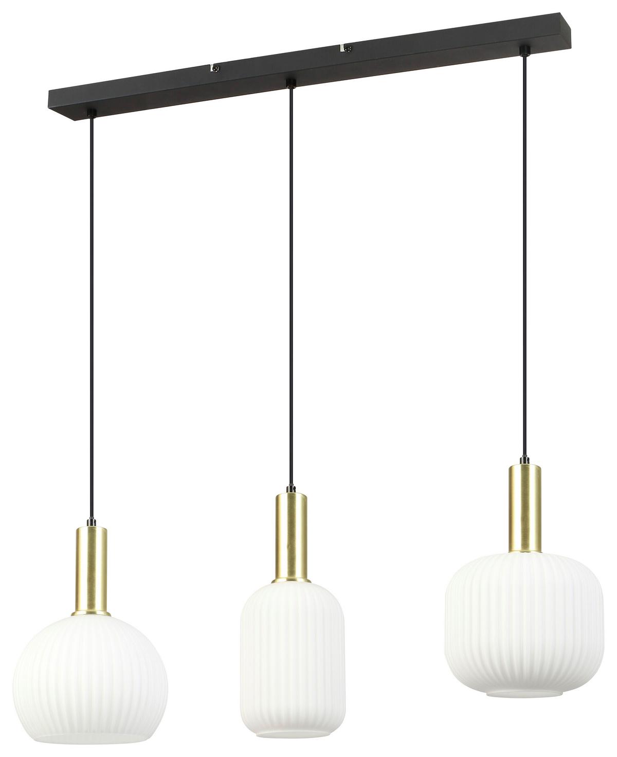 ZÁVĚSNÉ SVÍTIDLO SCHER - bílá/černá, Moderní, kov/sklo (84/20.5/120cm) - Mömax