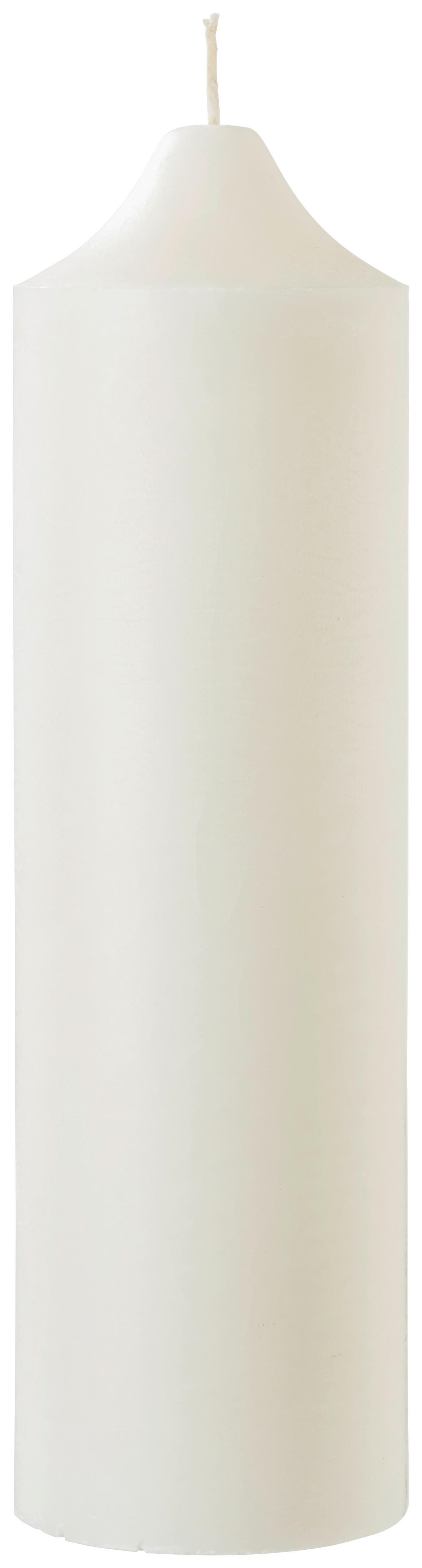 Sviečka v tvare valca Organic, 10/35cm - biela (10/35cm) - ecoTree