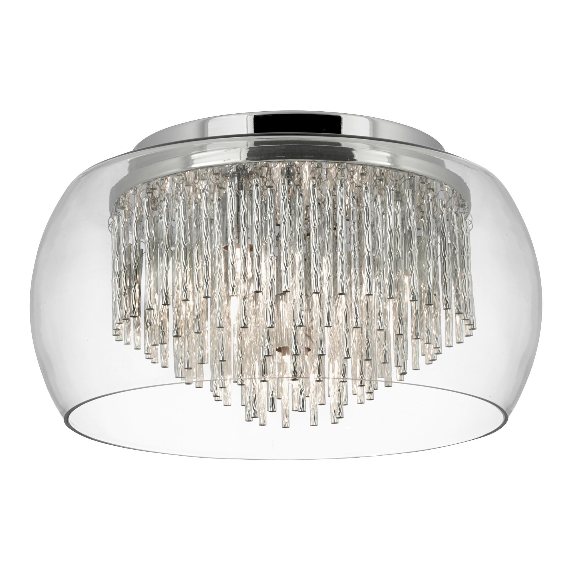 Deckenleuchte 4624-4cc - Chromfarben, Design, Glas/Metall (35/18.5cm)