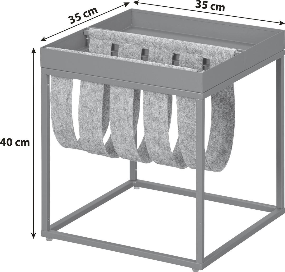 Beistelltisch Olivgrün, B: 35cm - Olivgrün, KONVENTIONELL, Textil/Metall (35/40/35cm) - MID.YOU