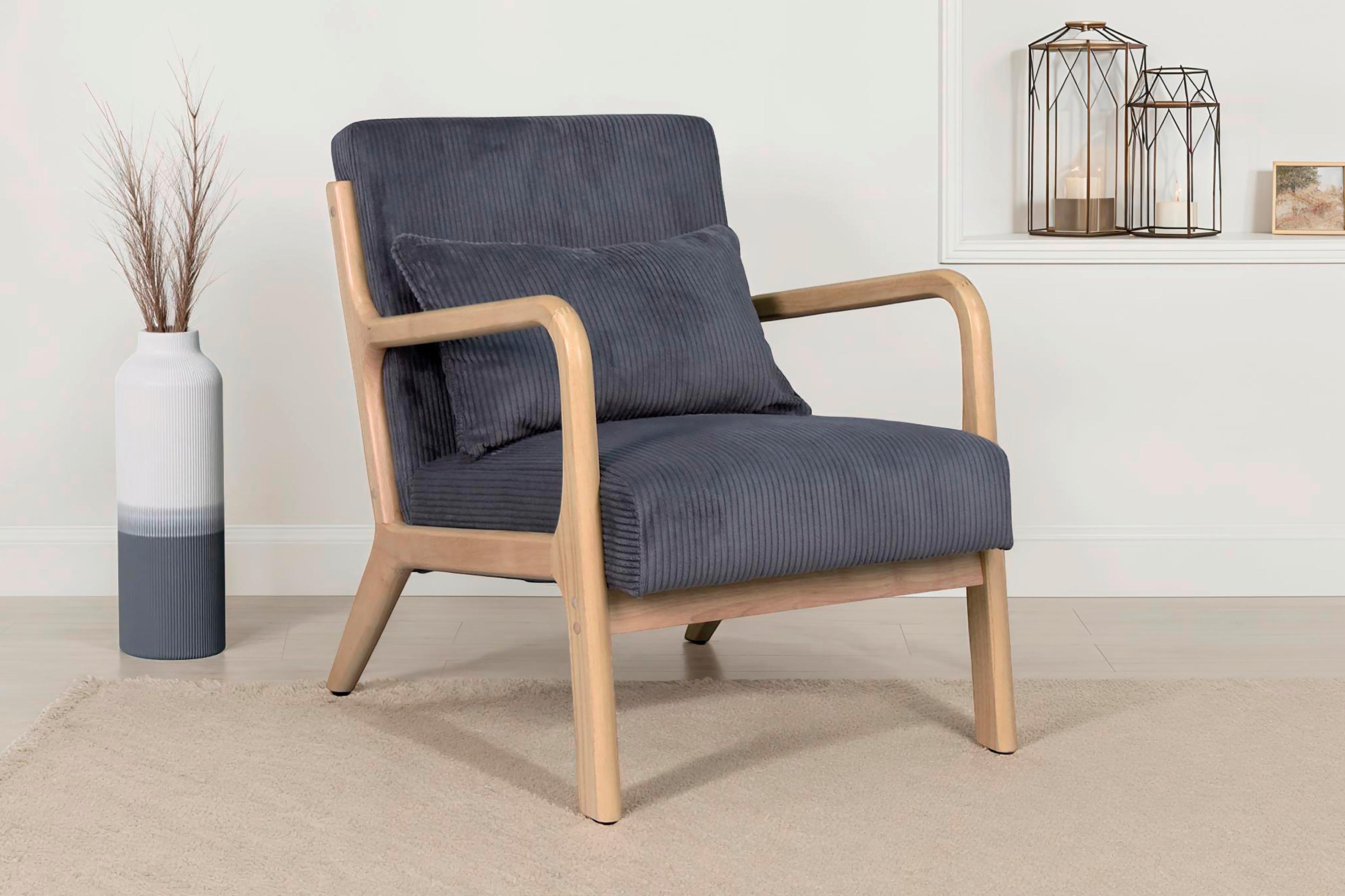 Sessel Nohr Grau B: 65 Cm - Braun/Grau, Basics, Holz/Textil (65/81/76cm) - MID.YOU