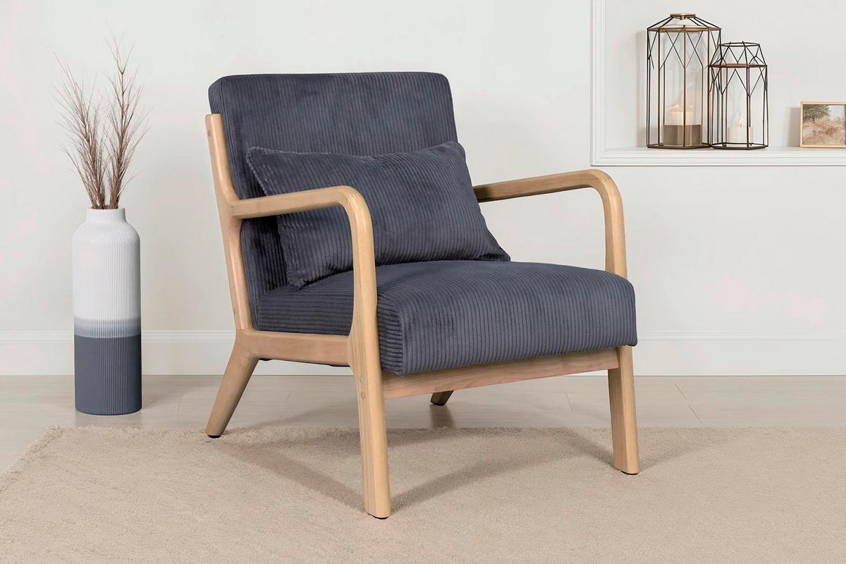 Sessel Nohr Grau B: 65 Cm - Braun/Grau, Basics, Holz/Textil (65/81/76cm) - MID.YOU